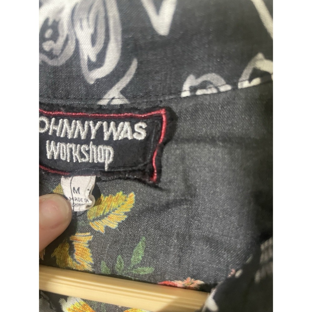 Johnny Was Workshop M Oversized Embroidered Button Down Bird Floral Boho Whimsy - Picture 11 of 13
